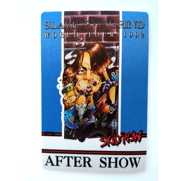 Skid Row Backstage Slave To The Grind Guitar 1992 Vintage Heavy Metal Rock Blue - Picture 1 of 1